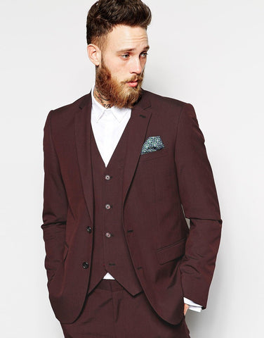 Suit Jacket In Burgundy